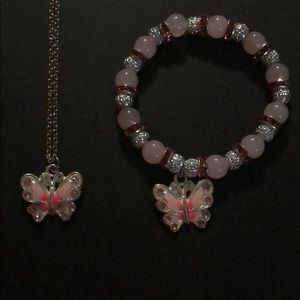 Rhinestones Butterfly and beads.